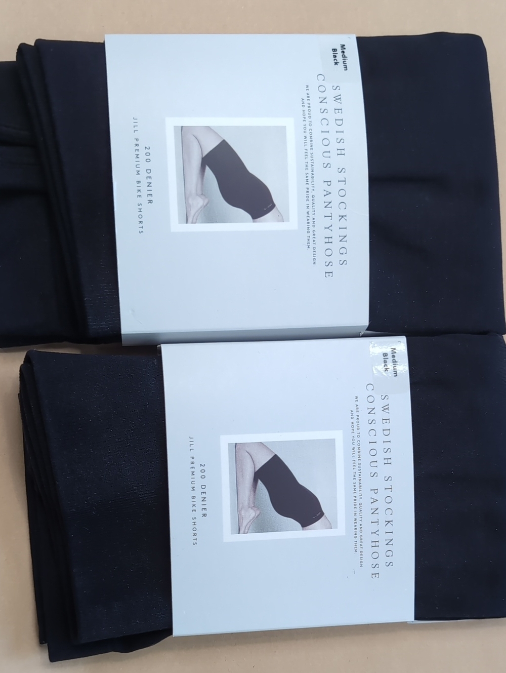 Black Bike Shorts - 200 Denier Conscious Pantyhose Set Of 2